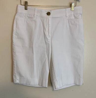Bermudas para mujer Studio Works talla 10 informales bolsillos para caminar blancas Foto 1 de 4