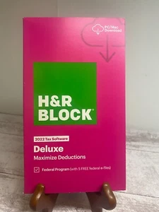 H&R Block Tax Software Deluxe 2022 Download With Activation code-New Sealed - Picture 1 of 2