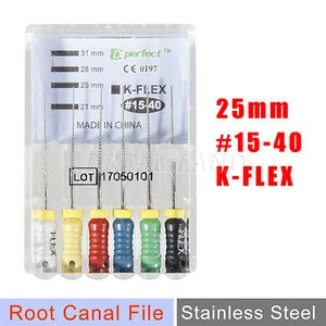 Endodontic Stainless Steel K-FLEX Files 25mm Mixed Hand Use f/ Root Canal iY5BT - Picture 1 of 8