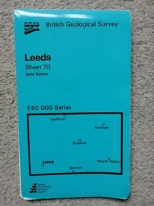 BRITISH GEOLOGICAL SURVEY Sheet 70 Leeds. Solid Geological Map. Great Condition - Picture 1 of 2