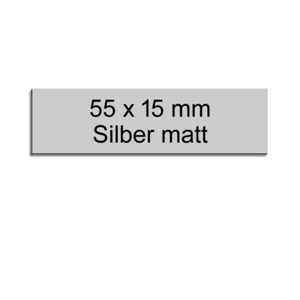 Namensschild, Briefkastenschild,Türschild - mit Gravur - 55 x 15mm - Silber matt - Bild 1 von 4