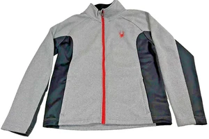 Spyder Jacket Mens Large L Full Zip Fleece Outdoor Hiking Pockets Gray - Picture 1 of 12