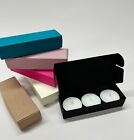 10 x kleine schmale rechteckige Geschenkboxen | 3 Teelichter | Süßigkeiten | Größe12x4x2cm