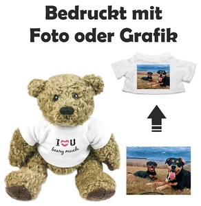 Kuscheltier Teddybär Barney bedrucktes Shirt mit Foto o. Grafik Stofftier - Bild 1 von 2