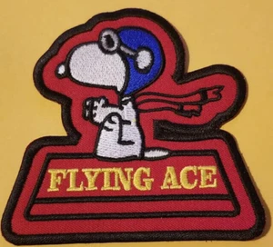 Snoopy Flying Ace Embroidered Biker Patch Worldwide ship approx 3.25x3.5" - Picture 1 of 2