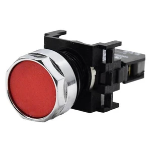 E22E2 Pulsante esteso lunetta cromata martello rosso Eaton/Cutler -SA - Foto 1 di 2