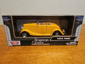 Motor diecast diecast Ford 1934 convertible amarillo escala 1:24 1934 nuevo en caja - Imagen 1 de 3
