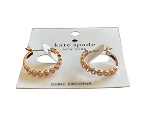 kale spade Full circle Hoop Earrings -rose gold color- cubic zirconia - Picture 1 of 2