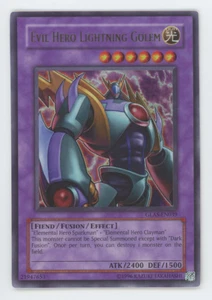 Evil Hero Lightning Golem GLAS-EN039 Ultra Rare Holo Near Mint Yugioh Card 2007 - Picture 1 of 10