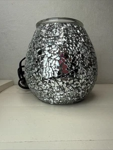 Scentsy CRUSH - DIAMOND Wachswärmer Full Size Silber verspiegelt Mosaik Design - Bild 1 von 4