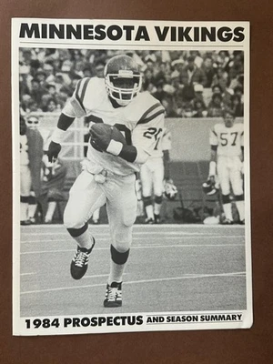 Minnesota Vikings 1984 Prospectus And 1983 Season Summary Darrin Nelson Cover RB - Image 1 of 3
