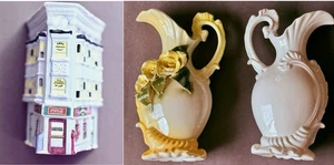 1992 Coca Cola Town Square Collection Candler's Drugs Building + Vintage Vases - Picture 1 of 13