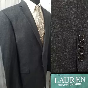 Ralph Lauren Herren Blazer 42r grau blau kariert Sport Mantel Jacke 👉 100% Wolle - Bild 1 von 18