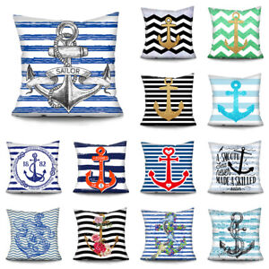 Sea Anchor Cushion Cover Mediterranean Printed Cushion Covers Throw Pillow
