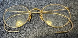 Anteojos antiguos completos alambre dorado 12K GF pieza de nariz y vástagos de oreja gafas - Imagen 1 de 11
