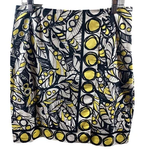 Kim Rogers Ladies Black/White/Yellow Floral Cotton Blend Skirt, Size 12 - Picture 1 of 8
