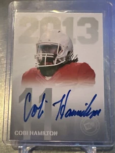 2013 PRESS PASS SILVER COBI HAMILTON ON CARD AUTO RC Cincinnati Bengals ARKANSAS - Picture 1 of 3