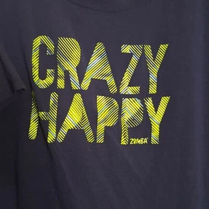 Zumba Crazy Happy Handkerchief Hem Gray T-Shirt Size M/L - Picture 1 of 5