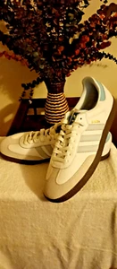 Adidas Samba OG Men's Shoe (Core White/Halo Blue/Gum) Size 13 - Picture 1 of 9