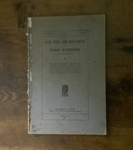 Antique 1911 Last Will and Testament of George Washington Book Senate No. 86 - Picture 1 of 10