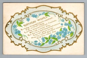 1910s Birthday Wishes Blue Floral Embossed Postcard Ray to Albert - Picture 1 of 2