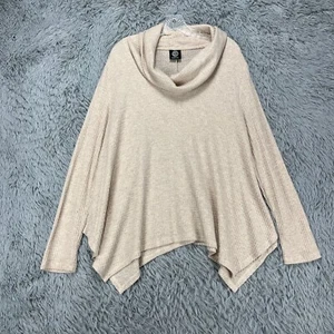 Bobeau Cowl Neck Tunic Top Women's XL? Beige Waffle Knit Cozy Boho Relaxed Fit - Picture 1 of 10