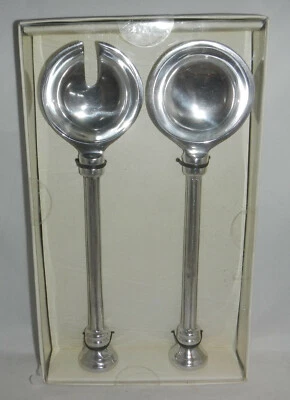 NIB Pottery Barn Chancellor Servers Set Salad Spoon Silver Serving Set - Image 1 of 3