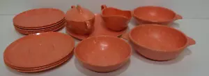 Lote de 15 cuencos para platos crema azúcar cubiertos moteados color salmón de colección melamina - Imagen 1 de 5