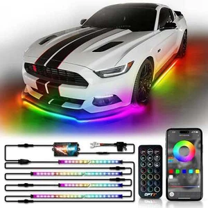 RGBIC DreamColor LED Car Underglow Lighting Kits Neon Strip Remote Control - Picture 1 of 10