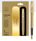 Parker Frontier Gold GT Füllfederhalter Tinte Stift FP brandneu in versiegelter Verpackung Neu im Karton