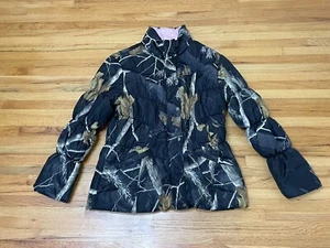 Northcrest Hunting Puffer Jacket Women's L Black Camo Realtree ZipUp Long Sleeve - Picture 1 of 11