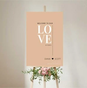 Wedding Welcome Sign, P E R S O N A L I S E D, P R I N T E D, D E L I V E R E D - Picture 1 of 2