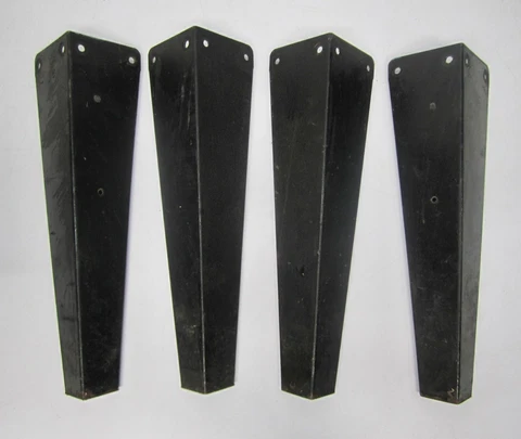 Set 4 Vtg Industrial Machine Coffee Table Legs Metal Steel Corner Mount 22" Cover