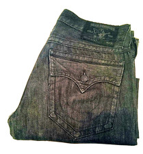 TRUE RELIGION MEN'S JEANS RICKY FLAP POCKET STRAIGHT DENIM SIZE W35 x L32