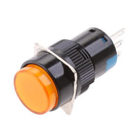 HQ M16 Metal Push Button w/ Annular LED Momentary type Yellow *clearance*