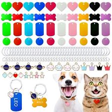 140pcs Pet ID Tag Set with 40pcs Colourful Blank Dog Tags Double Sided Alumin...