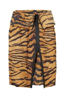H&M CO-EXIST STORY VEGAN TIGER PADDED PENCIL SKIRT XS UK 6-8 EU 34-36 US 2-4 NEW - Image 1 of 4