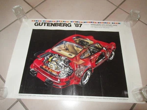 VINTAGE 1980'S PORSHE 911 TURBO TEST PRINT POSTER - Picture 1 of 1