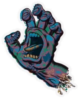 Santa Cruz Skateboard Sticker 7" Screaming Growth Hand Large Skate Punk Surf