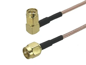 RG316 SMA Male Plug to SMA male plug Right angle RF Jumper pigtail 4inch~3FT - Picture 1 of 25