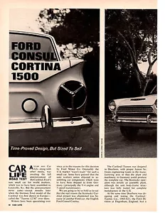 Ford Consul Cortina 1500 1963 ~ prueba de carretera original de 4 páginas/artículo/anuncio - Imagen 1 de 1