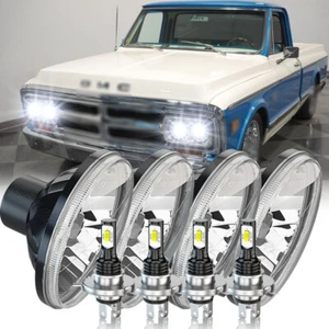 4PCS 5.75" 5-3/4" Round LED Headlights fit GMC C15/C1500 1961-1972 Pickup C2500 - Picture 1 of 17