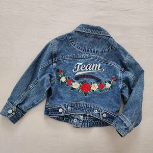 Vintage Gap Floral Embroidered Denim Jacket 4t - Picture 1 of 9