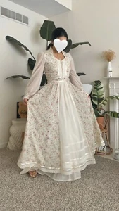 Gunne Sax prairie maxi dress boho cottagecore fairycore Bridal Wedding Size 13 - Picture 1 of 10