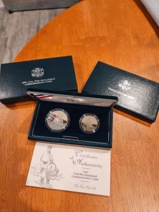1995 S Civil War Battlefield Proof Silver Dollar & Clad Half 2-Coin Set w/ COA - Picture 1 of 2