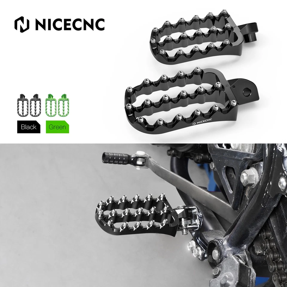 NICECNC estriberas ajustables 360° reposapiés de aluminio para Kawasaki KLR650 1987-2024 Foto 1 de 4