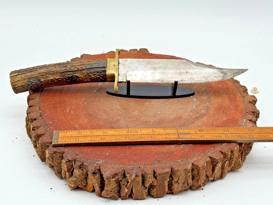 Vintage Custom/Homemade Bowie knife with Stag Handle--needs cap--2513.25 - Image 1 of 4