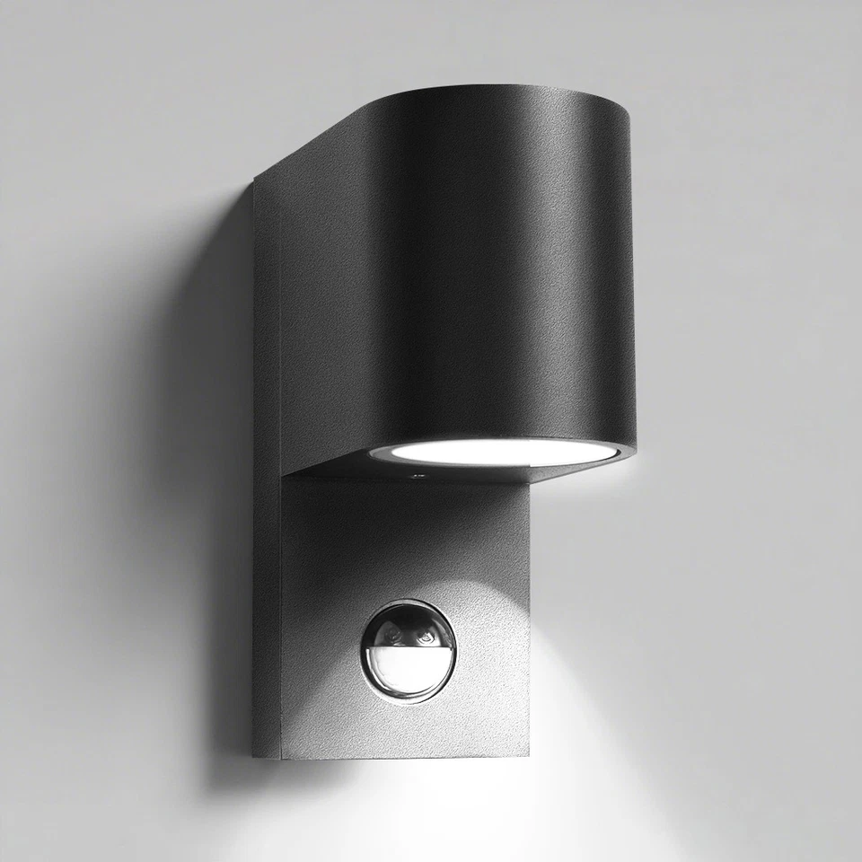 EXTRASTAR GU10 Wall Light Motion Sensor IP44 Waterproof Lights Black Garden Path Lamps