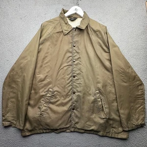 Vintage 70s 80s Sears Coaches Coach Snap Button Lined Jacket Men 2XL Brown Lined - Picture 1 of 11