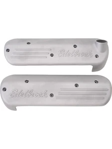 Edelbrock Ignition Coil Covers Aluminium Natural Edelbrock Logo Chevrolet (4118) - Picture 1 of 12